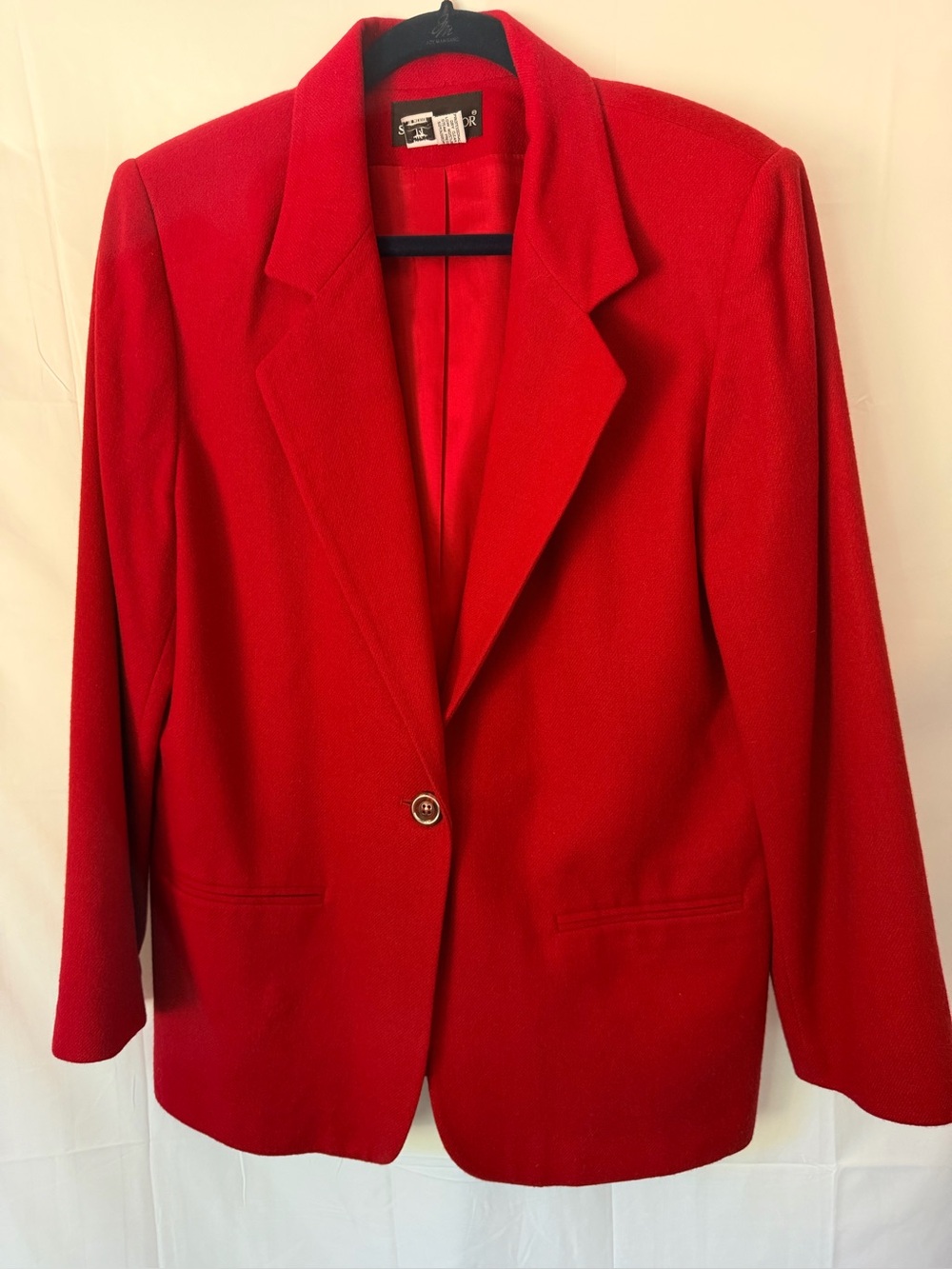 Sag Harbor Wool Red Single-Button Blazer